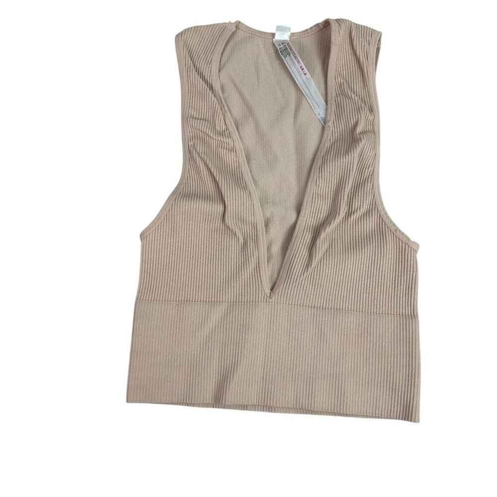 Out From Under Hailey Plunge Cropped Tank Top size Small Ribbed